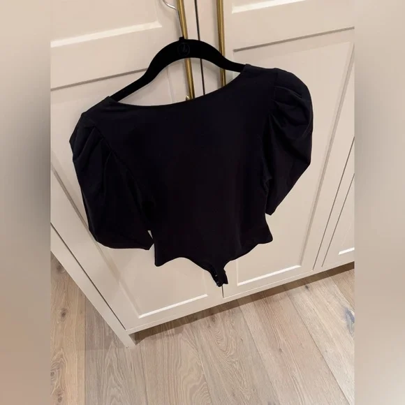 Free people va va voop Black Puff Sleeve bodysuit - Picture 4 of 7